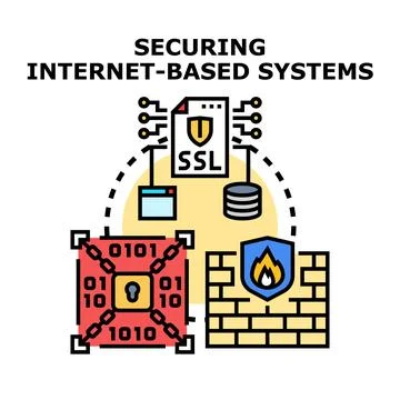 Securing internet based systems concept illustration 스톡 일러스트