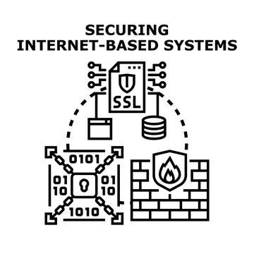 Securing internet based systems concept illustration Illustrazione stock