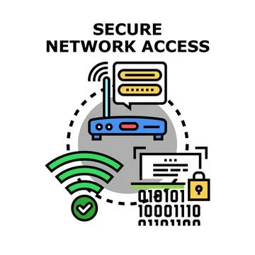 Securing network access, data protection concept Stock Illustration