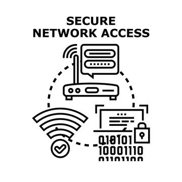 Securing network access, data protection concept イラスト素材