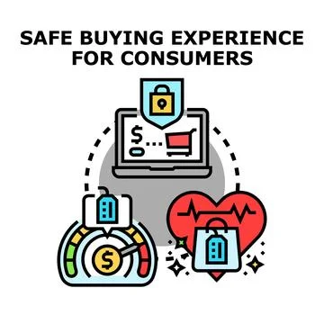 Securing online shopping safe payment consumer experience Stock-Illustration