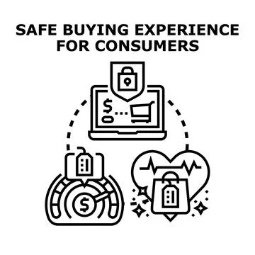 Securing online shopping safe payment consumer experience Stock-Illustration