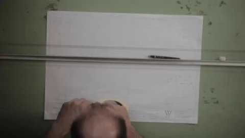 Securing paper to worksurface Stock Footage 153266691