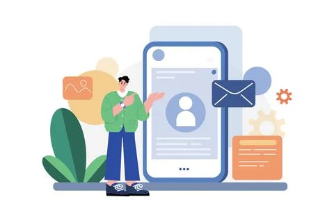 Securing Personal Data Illustration concept. A flat illustration isolated o.. Stock Illustration