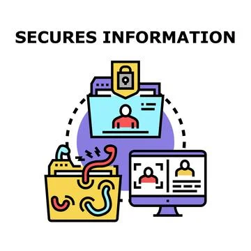 Securing personal information and digital data protection concept イラスト素材