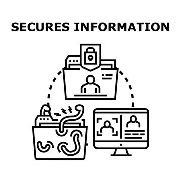 Securing personal information and digital data protection concept Stock Illustration