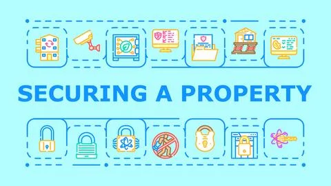 Securing a property banner icon vector illustration Stock Illustration