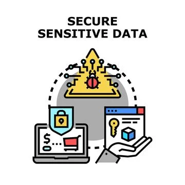 Securing sensitive data from cyber threats and attacks Stock Illustration