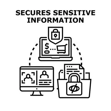 Securing sensitive information and protecting data privacy online イラスト素材