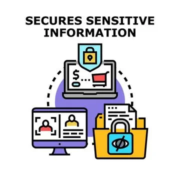 Securing sensitive information and protecting data privacy online Stockillustratie