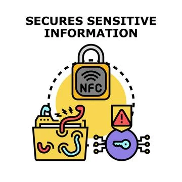 Securing sensitive information with cybersecurity padlock concept Stock Illustration