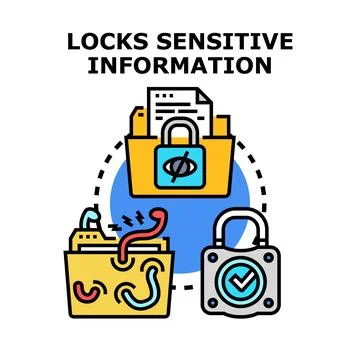 Securing sensitive information with data cybersecurity locks Stock Illustration