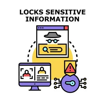 Securing sensitive information protecting digital privacy and data Stockillustratie
