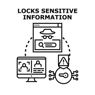 Securing sensitive information protecting digital privacy and data Stockillustratie