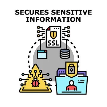 Securing sensitive information protecting personal data concept イラスト素材