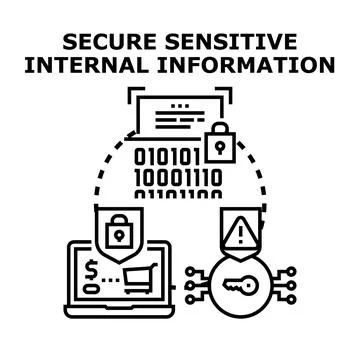 Securing sensitive internal data and digital information Illustrazione stock