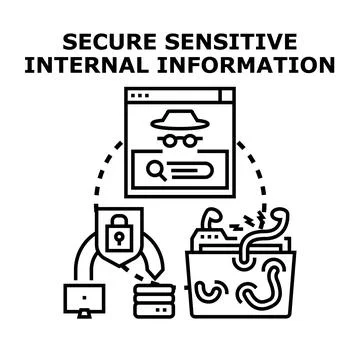 Securing sensitive internal information and data protection Stock Illustration