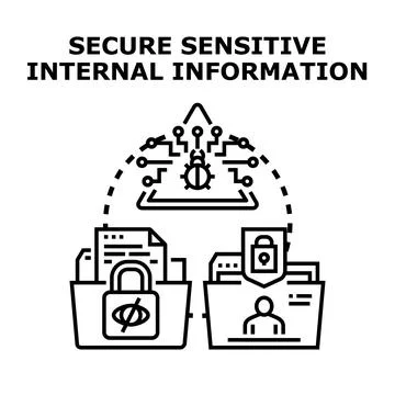 Securing sensitive internal information from cyber threats イラスト素材