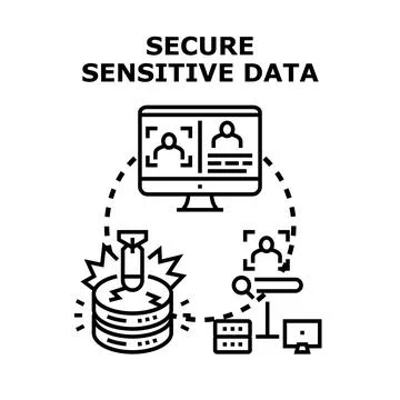 Securing sensitive personal data from cyber attack threat 库存插图