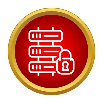 Securing server data with digital padlock icon Stock Illustration