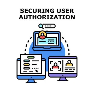 Securing user authorization and access control concept Stockillustratie