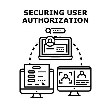 Securing user authorization and access control concept Stock Illustration