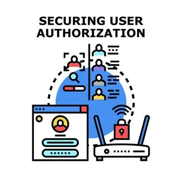 Securing user authorization process and access control 스톡 일러스트