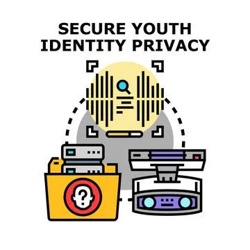 Securing youth digital identity and privacy online Stock Illustration