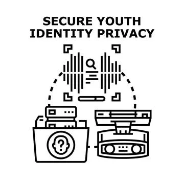 Securing youth digital identity and privacy online Stock Illustration