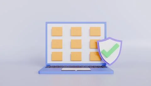 Securited data file folders on computer Stockillustratie