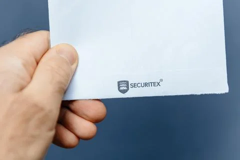 Securitex Secure Envelope in Hand 写真素材