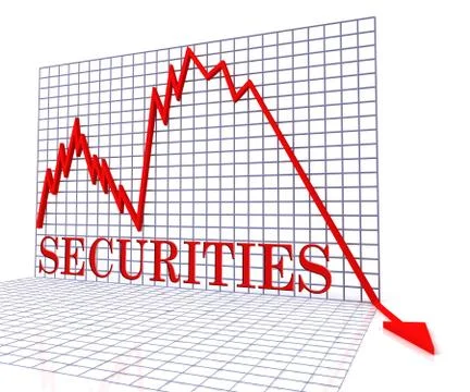 Securities Graph Negative Indicates Debentures Chart And Exchange 3d Renderin Stock Illustration