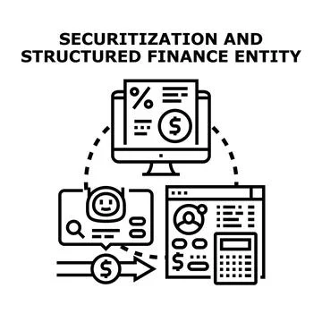 Securitization and structured finance entity managing assets Stock Illustration