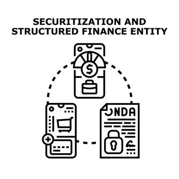 Securitization and structured finance entity business processing concept 库存插图