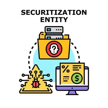 Securitization entity managing financial data and risks 库存插图