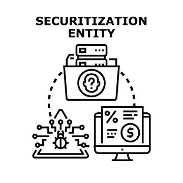 Securitization entity managing financial data and risks 库存插图