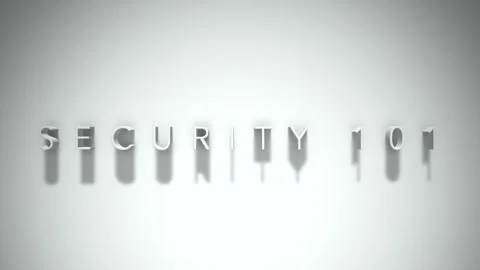 Security 101 3D title animation white text on a white background Stock Footage 299823624