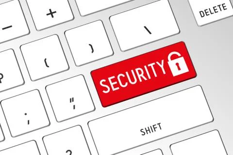 Security - 3D computer keyboard Stockillustratie