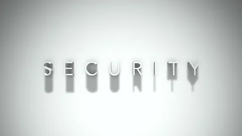 Security 3D title animation text with shadows on a white background Stock Footage 258903744