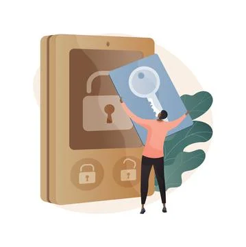 Security access card abstract concept vector illustration. Stock Illustration