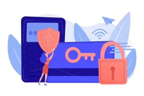 Security access card concept vector illustration. Stock Illustration