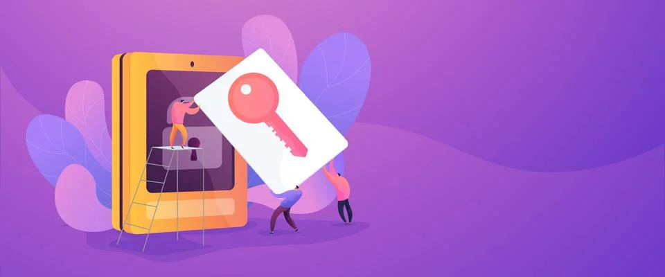 Security access card web banner concept. Illustrazione stock