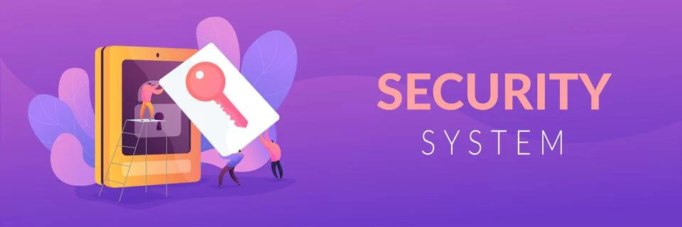 Security access card web banner concept. Illustrazione stock
