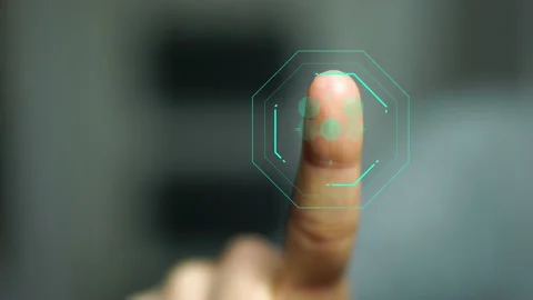 Security access control / futuristic personal identification / biometric auth Stock Footage 203968341