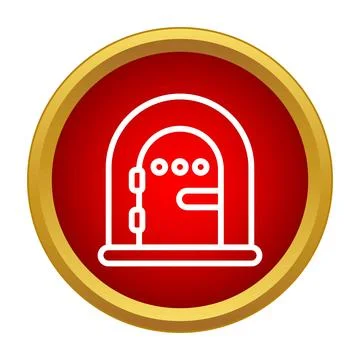 Security access door flat red icon design Stock Illustration
