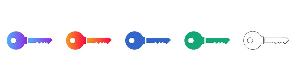 Security Access Key Icon Set Stockillustratie