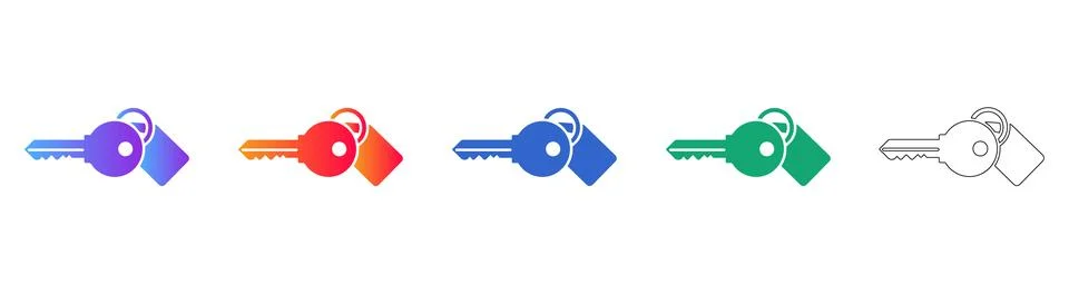 Security Access Key Icons Stock Illustration