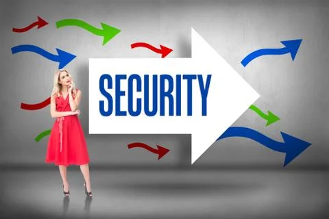 Security against arrows pointing Stock Illustration
