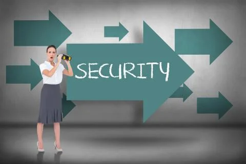 Security against blue arrows pointing 스톡 일러스트