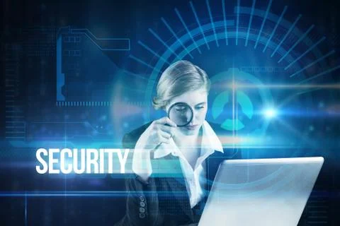 Security against blue technology interface with dial Stock Illustration